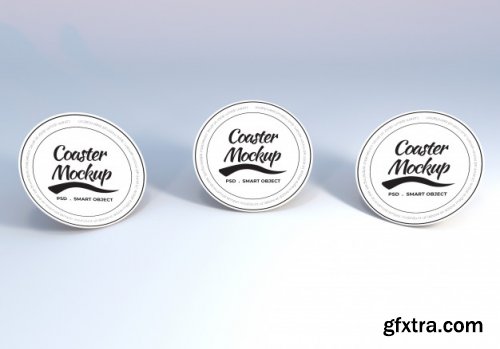 Table coaster mockup design