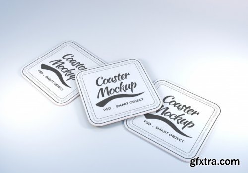 Table coaster mockup design