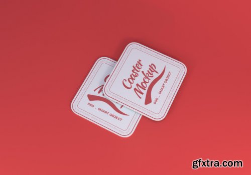 Table coaster mockup design