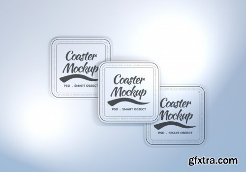 Table coaster mockup design