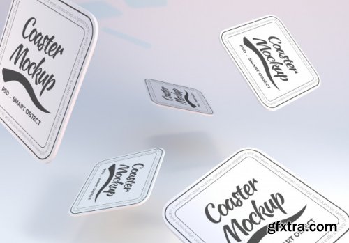 Table coaster mockup design