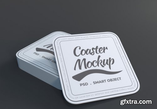 Table coaster mockup design