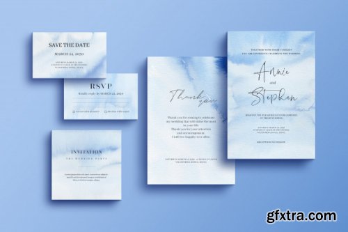 Glittering invitation template, wedding stationery set 