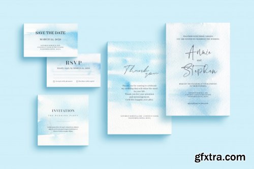 Glittering invitation template, wedding stationery set 