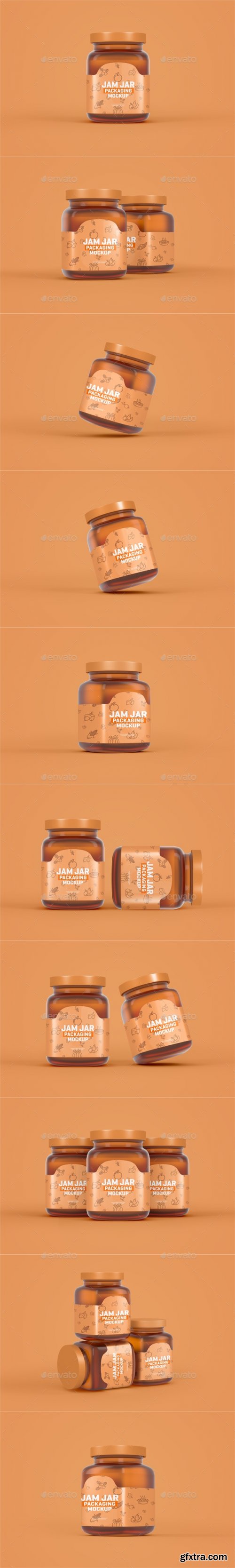 Glass Jam Jar Packaging Mockup 25956793