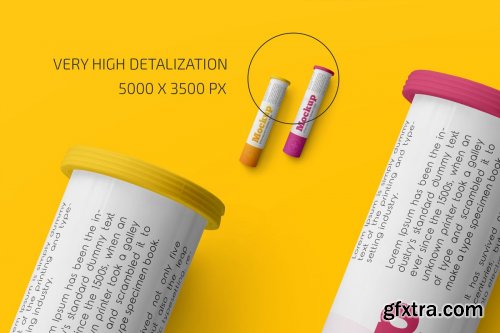 CreativeMarket - Effervescent Tablets Tube Mockup Set 4614860