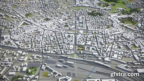 Bergamo - city and surroundings VR / AR / low-poly 3d model