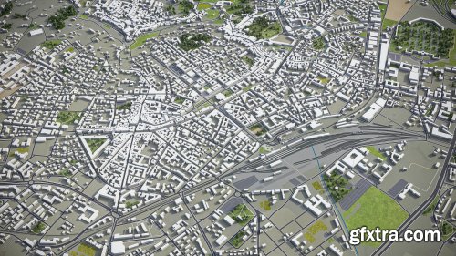 Bergamo - city and surroundings VR / AR / low-poly 3d model