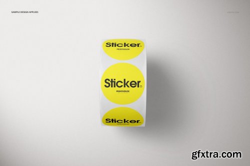 CreativeMarket - Round Roll Stickers Mockup Set 3912519