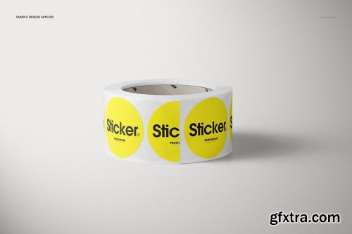 CreativeMarket - Round Roll Stickers Mockup Set 3912519