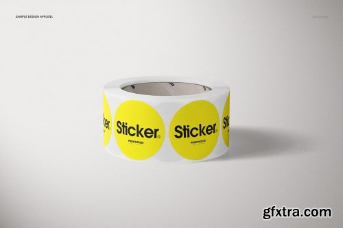 CreativeMarket - Round Roll Stickers Mockup Set 3912519