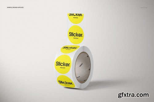 CreativeMarket - Round Roll Stickers Mockup Set 3912519