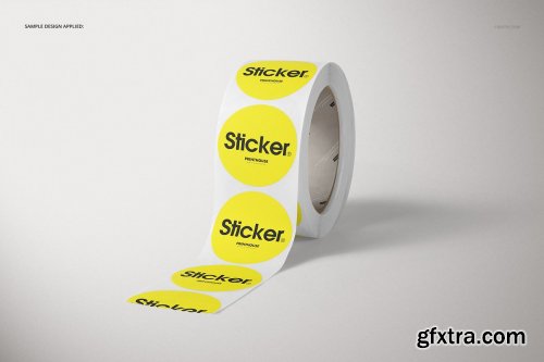 CreativeMarket - Round Roll Stickers Mockup Set 3912519