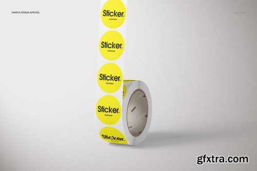 CreativeMarket - Round Roll Stickers Mockup Set 3912519