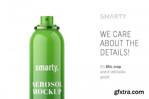 CreativeMarket - Glossy aerosol bottle mockup 4658939