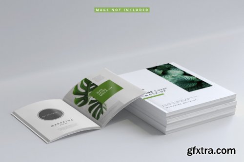 Magazine cover and inner pages mockups