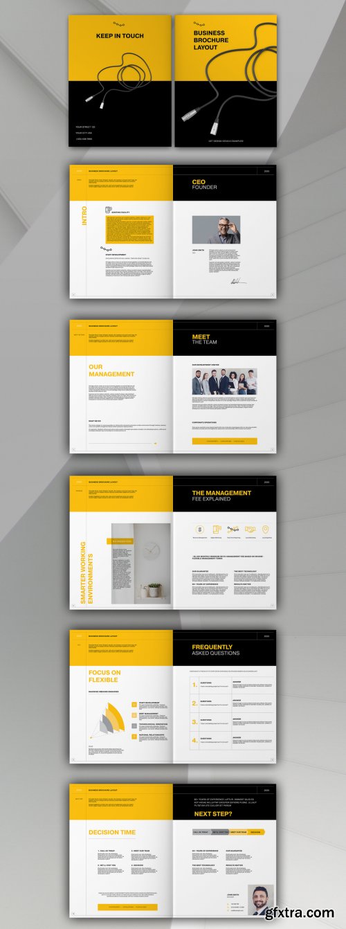 Business Brochure Layout with Yellow Accents 332492149