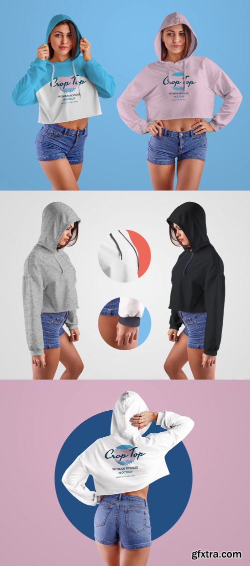 4 Cropped Sweatshirt Mockups 332483558