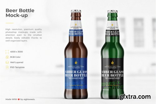 CreativeMarket - Beer Bottle Mock-Up Template 4707294