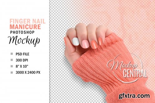 CreativeMarket - Finger Nail Mockup, Beauty Manicure 4708841