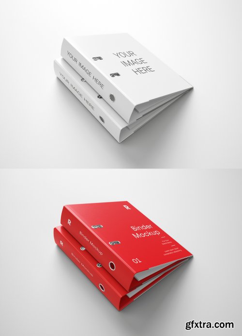 Two Stacked Binders Mockup 332732400