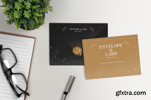 Card and Envelope Mockups - A5 Size