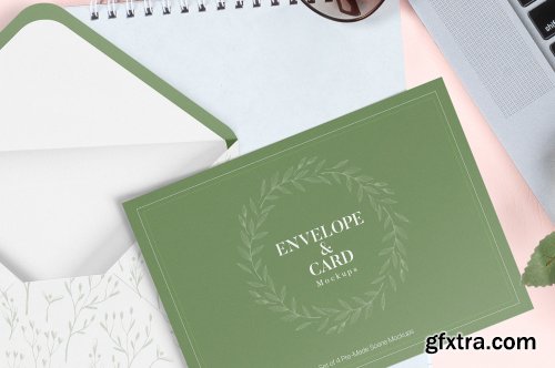 Card and Envelope Mockups - A5 Size