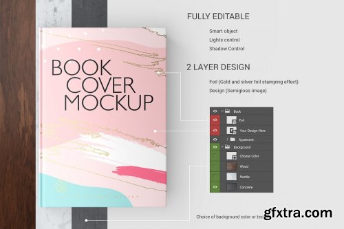 CreativeMarket - Book Cover Mockup Set 3713886