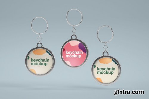 CreativeMarket - Silver & Card Keychain Mockup Set 4606587