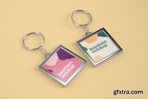 CreativeMarket - Silver & Card Keychain Mockup Set 4606587