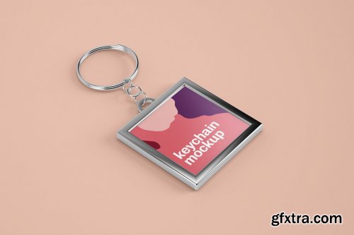 CreativeMarket - Silver & Card Keychain Mockup Set 4606587