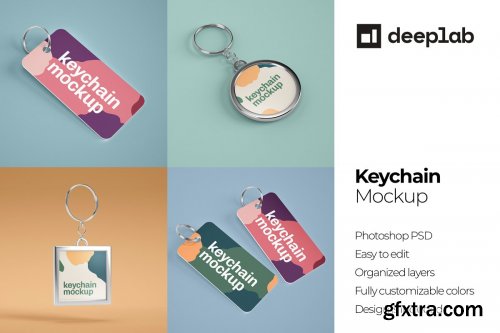 CreativeMarket - Silver & Card Keychain Mockup Set 4606587