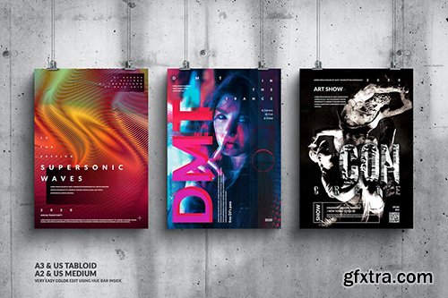 Music Event Big Poster Design Set