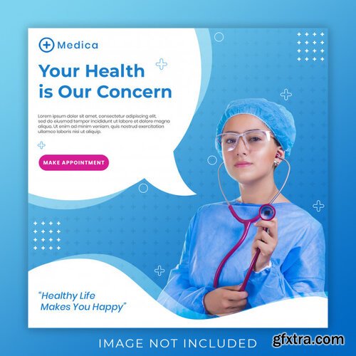 Medical post banner template Premium Psd