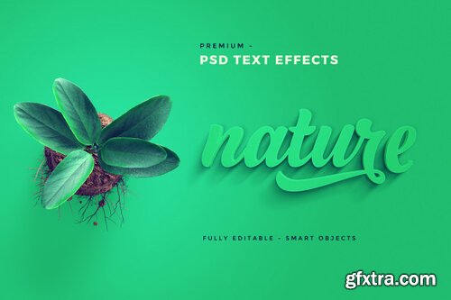 Nature text effect mockup Premium Psd