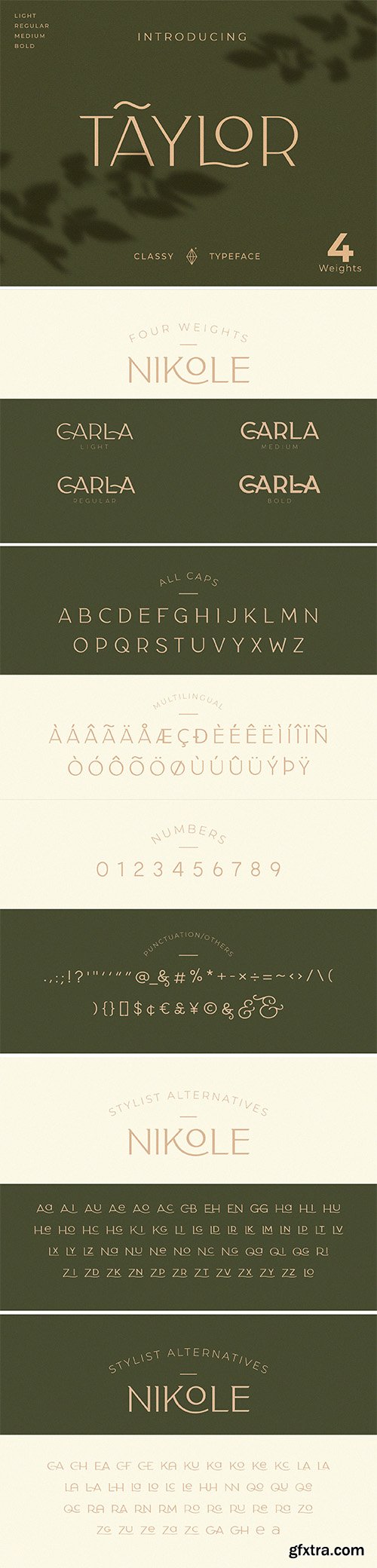 Classy Taylor Typeface