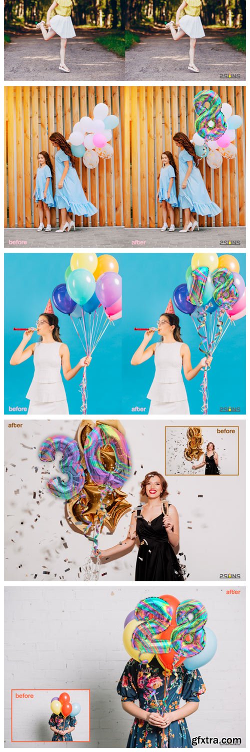 Rainbow Balloons Overlay Photoshop 3784780