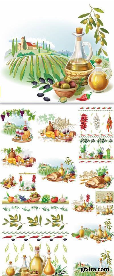 Still Life With Country Food – 13 Vector