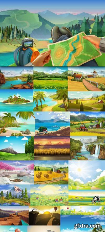 Nature & Landscape Collection – 26 Vector