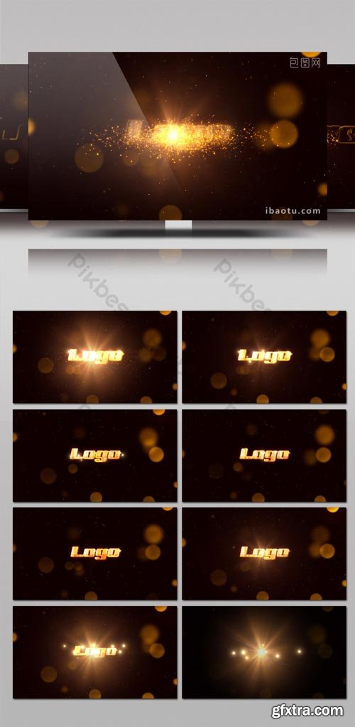 PikBest - Light spot sparkle particle starlight black gold logo film head animation AE template - 941489