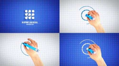 Videohive - Hand Drawing Blueprint Logo Reveal