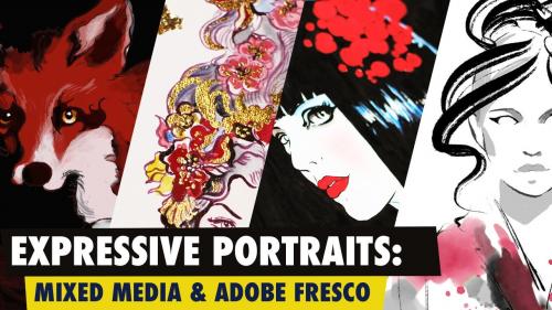 SkillShare - Drawing Expressive Portraits: Find Your Style in Mixed Media & Adobe Fresco - 506910824