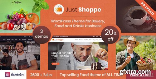 ThemeForest - Justshoppe v10.1 - Elementor Cake Bakery WordPress Theme - 4747148