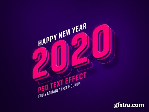 New year text effect Premium Psd