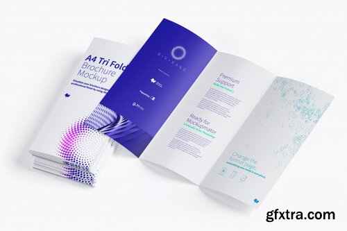 Open trifold brochure mockup Premium Psd