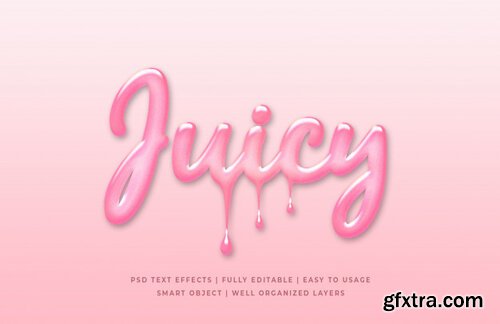 Pink liquid 3d text style effect premium psd Premium Psd