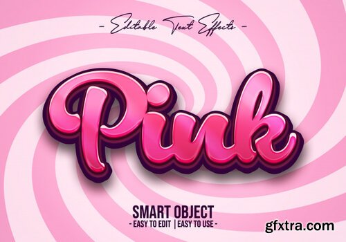 Pink text style effect Premium Psd