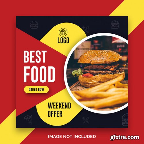 Restaurant food social media post banner template psd Premium Psd