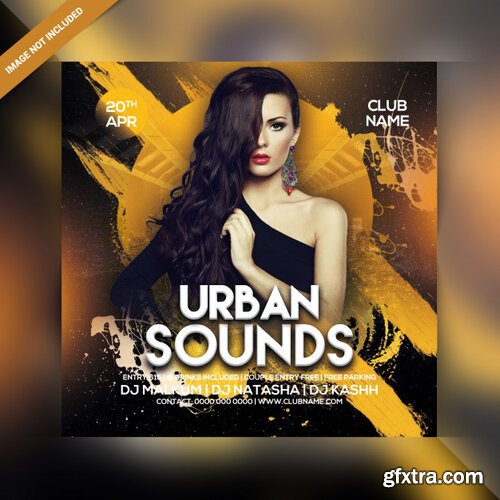 Urban sounds party flyer Premium Psd