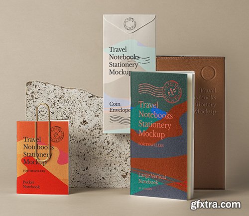 Psd Travel Notebook Stationery Mockup 2